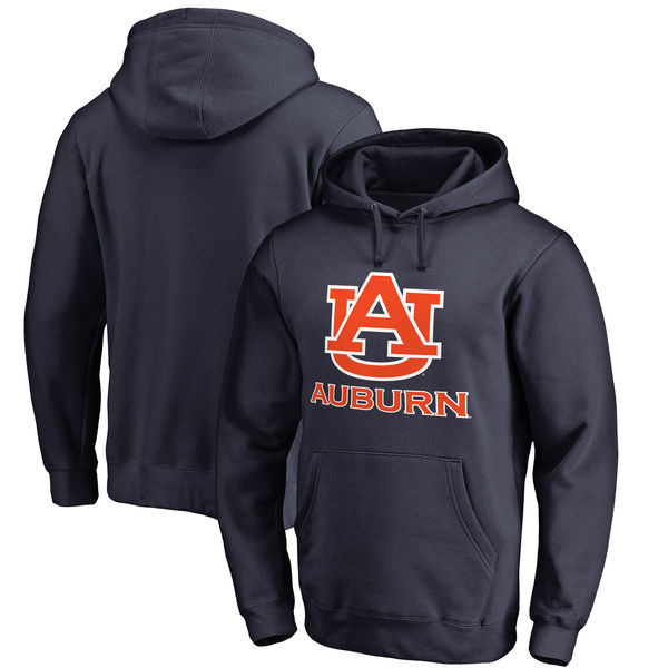 Men's Auburn Tigers Solid Color Logo Navy Orange College Hot Printing Football Hoodies
